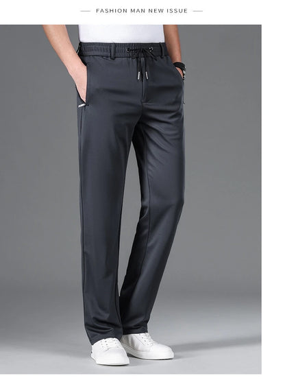 Big Size 10XL Winter Pants Men Fleece Lined Elastic Waist Strtch Trousers Male Thick Warm Straight Business Work Wear Plus Large