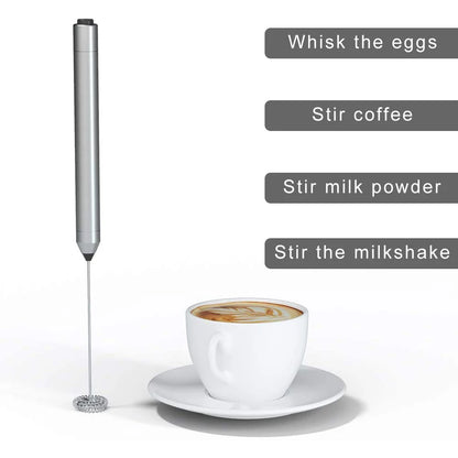 Milk Frother Handheld Battery Operated Mini Mixer Electric Foam Maker for Coffee Stainless Steel Milk Foamer for Coffee.