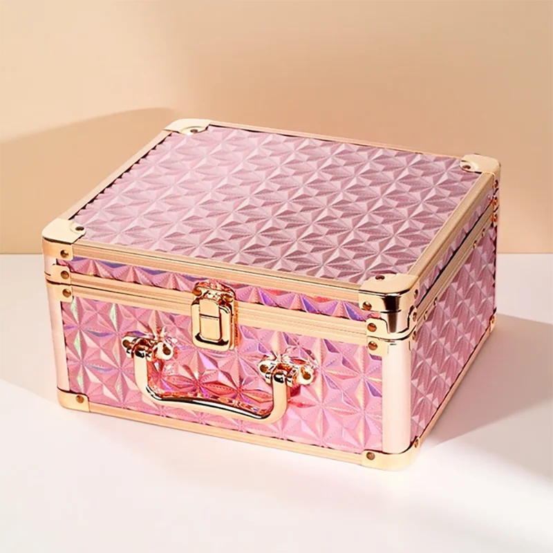 Portable Makeup Case With Light and Mirror 3 Adjustable Brightness LED Cosmetic Case Makeup Organizer Travel Train Case Storage.