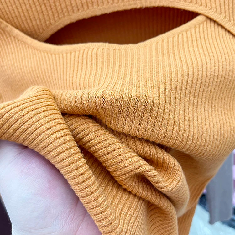 2025 weibliche Casual Pullover Herbst Winter Sexy Aushöhlen Frauen Pullover Schlank Vintage Jumper Weiche Warme Pull Gestrickte Pullover Tops.
