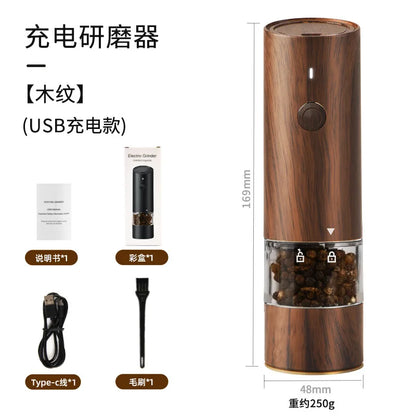 Electric Automatic Salt and Pepper Grinder Set Rechargeable With USB Gravity Spice Mill Adjustable Spices Grinder Kitchen Tools