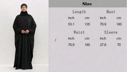 Muslim Abayas Hijab Hooded Smocking Sleeve One-piece Prayer Dress Women Jilbabs Kaftans Islamic Dubai Saudi Robe Turkish Modesty.