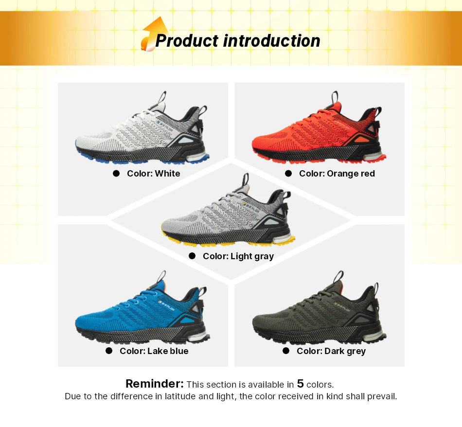 Baasploa Men Running Shoes Lightweight Sport Shoes for Men Mesh Breathable Casual Sneakers Non-Slip Outdoor New Arrival.