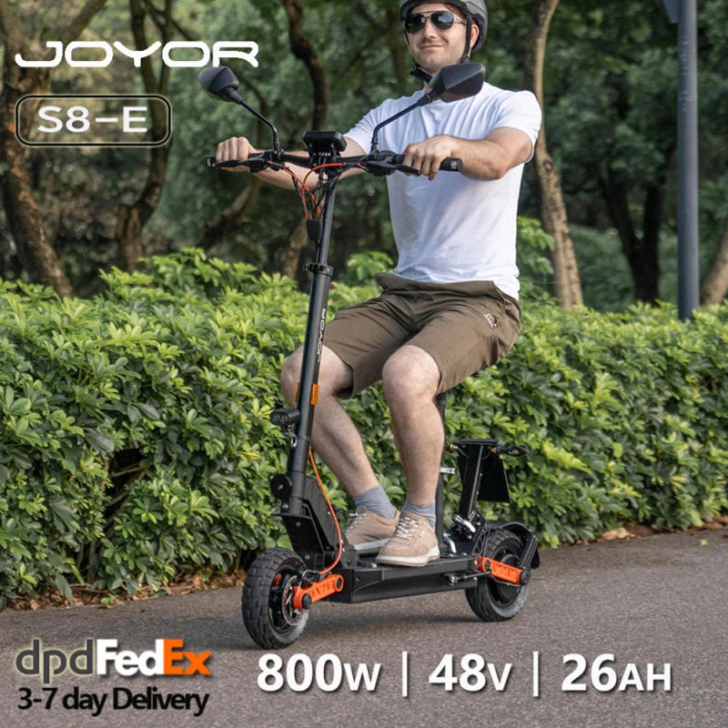 JOYOR S8E Foldable Electric Scooter 800W Adults 10" E-scooter with 48V 26Ah Battery 45km/h.