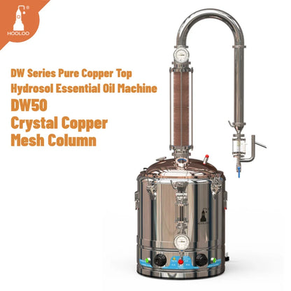 HOOLOO DW 25/50 Distiller Home Copper Still Hydrosol & Essential Oil Extractor Distillation Kit Multifunctional Distiller