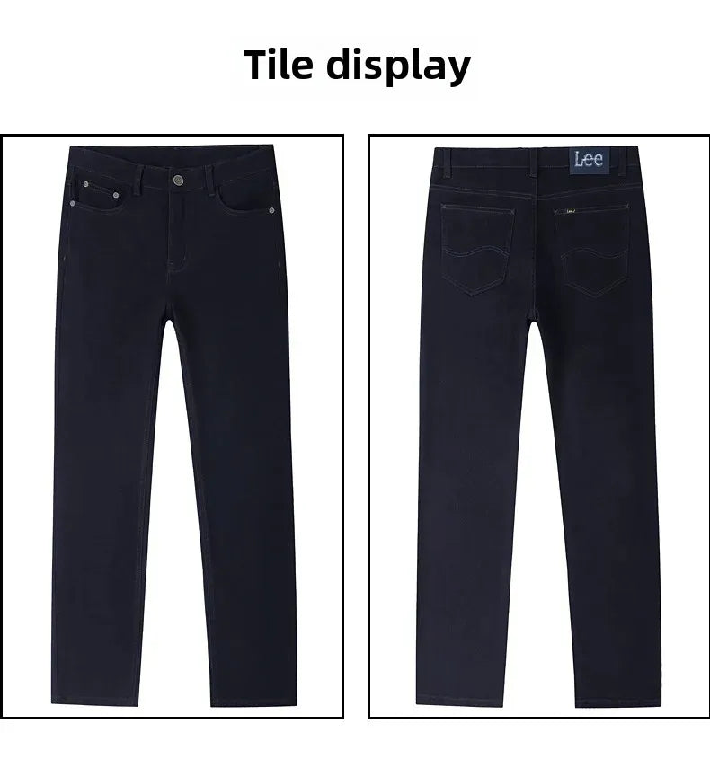 2024 herbst/Winter Neue männer Jeans Business Lose-Fit Gerade Bein Hohe Taille Baumwolle Casual Trendy hosen