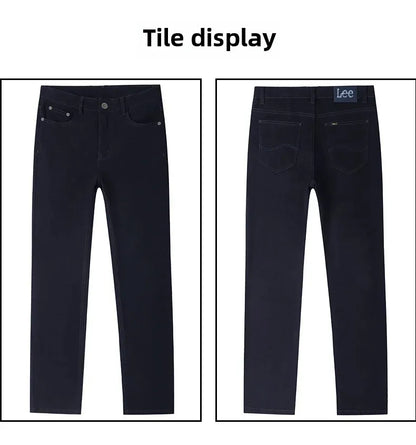 2024 herbst/Winter Neue männer Jeans Business Lose-Fit Gerade Bein Hohe Taille Baumwolle Casual Trendy hosen