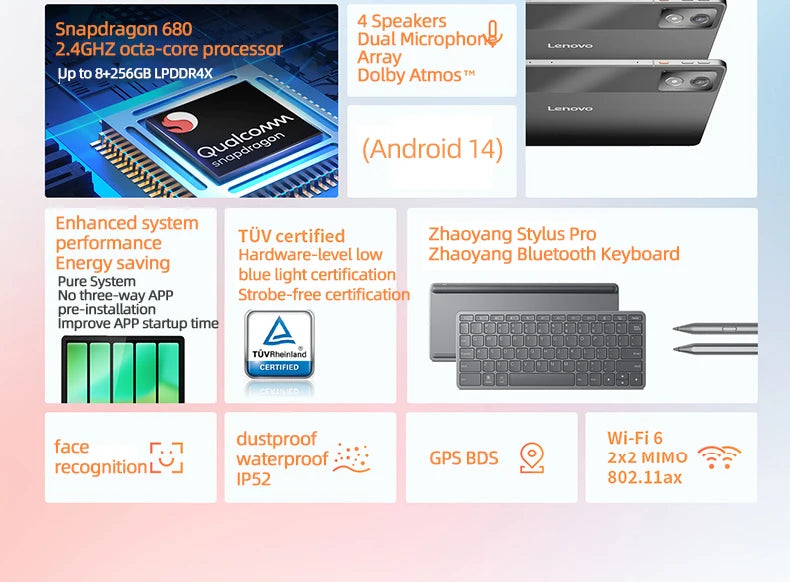 Lenovo K11/plus TB352FC Global Firmware Tablet Global Version 6G+128G WIFI Version Tablet 8600mAh 11.5'' 90Hz 400nits Tablet.