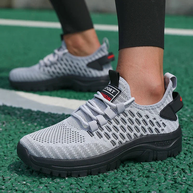 Fashion Men's Sneakers Trendy Breathable 2025 Comfortable Soft Running Shoe New High - Quality Knit Upper Lace Up Tenis Feminino.