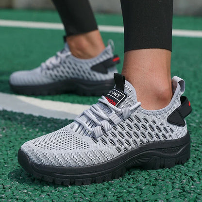 Fashion Men's Sneakers Trendy Breathable 2025 Comfortable Soft Running Shoe New High - Quality Knit Upper Lace Up Tenis Feminino.