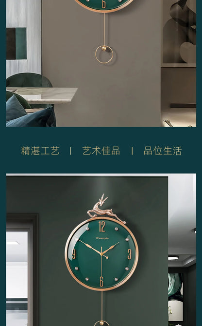 13-Zoll-Wanduhr mit verheißungsvollem Hirsch, nordisches kurzes Design, Wohnzimmer-Dekoration, Küche, Stummschaltung, Uhren, Kunst, Wanduhr, Heimdekoration, NEU