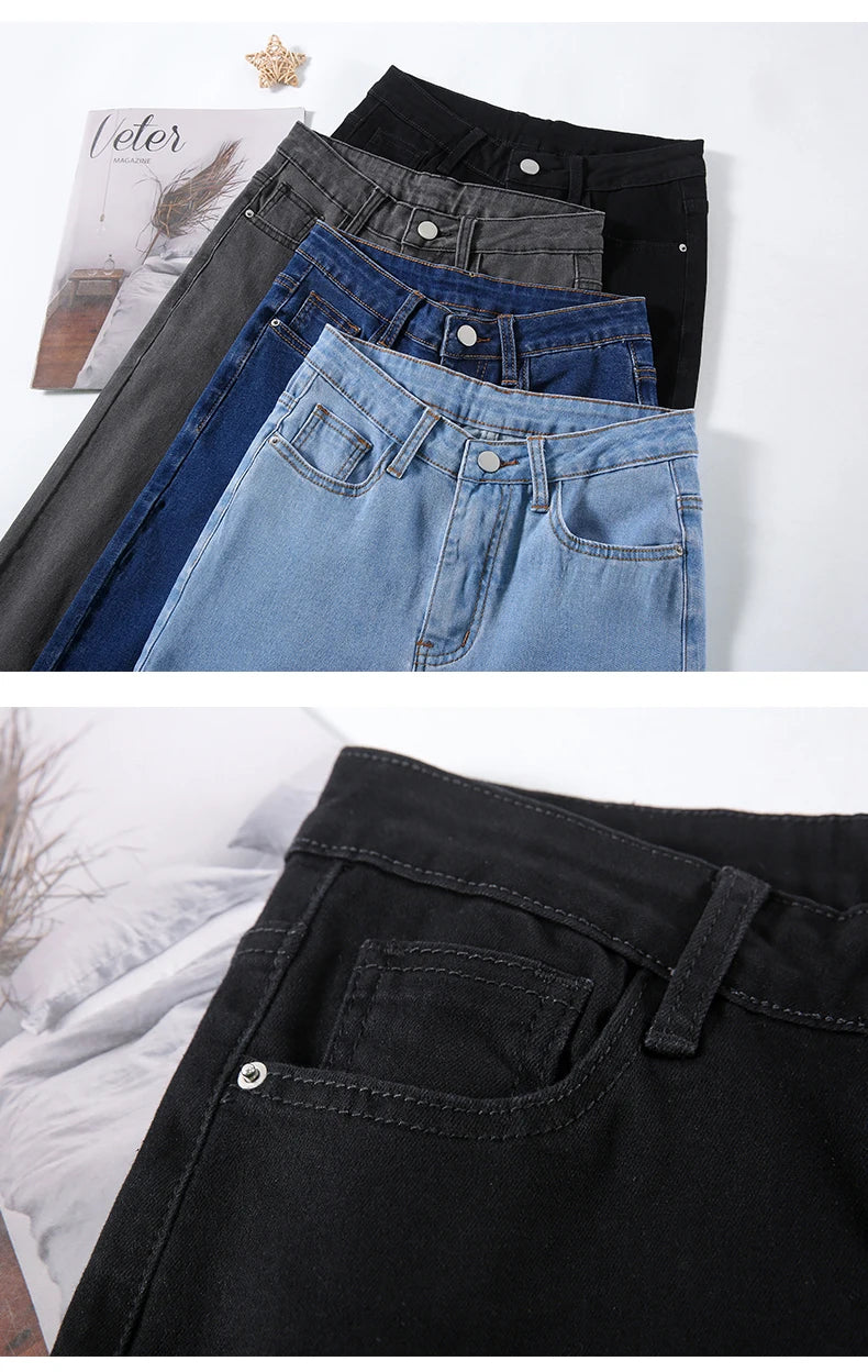 2024 New Sexy Skinny Jeans Women Hip Lift Stretch Pencil Denim Pants Casual Soft Slim Female Trousers Black Gray Blue.