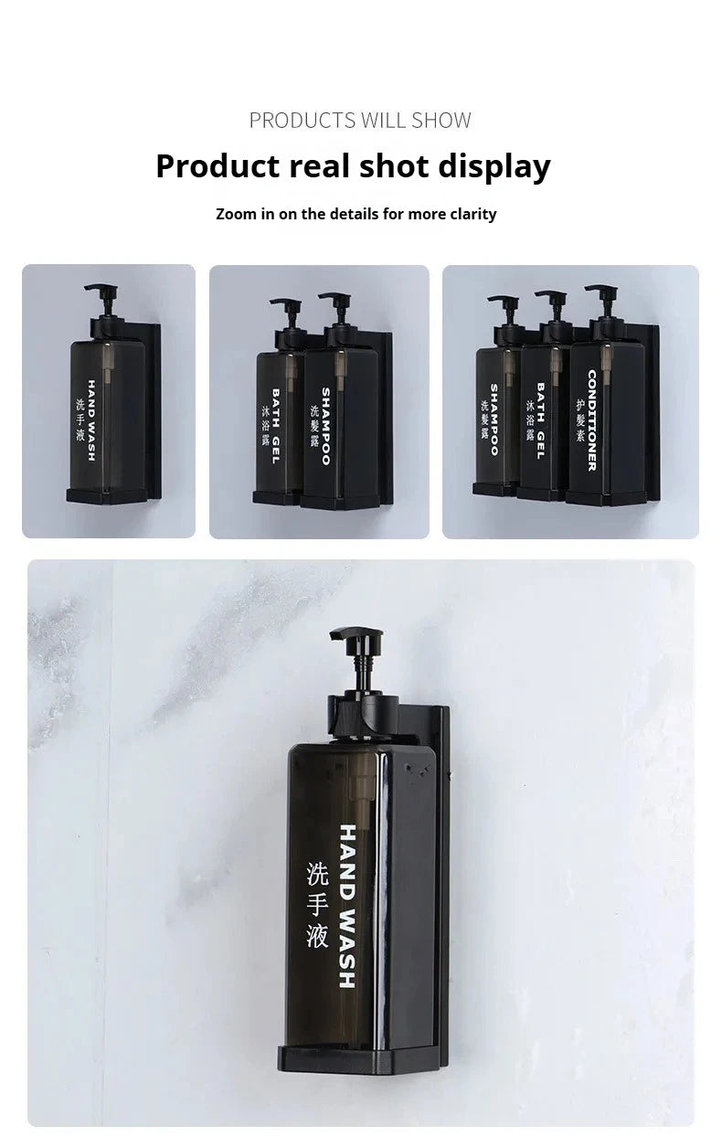 Hotel-Shampoo- und Duschgel, separate Flaschen, Wandmontage, kein Stanzen, Händedesinfektionsboxen, wandmontierte manuelle Seifenspender