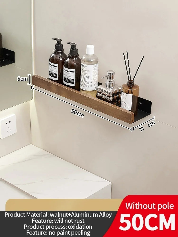 Holz Aluminium Material Badezimmer Regal Organizer Eckregal Shampoo Lagerregal Dusche Wandregal Badezimmer Organizer