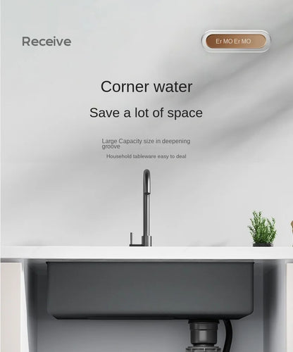 304 Stainless Steel Sink Waterfall Large Single Slot Kitchen Sink Vegetable Sink Stainless Steel Sink Household Sink