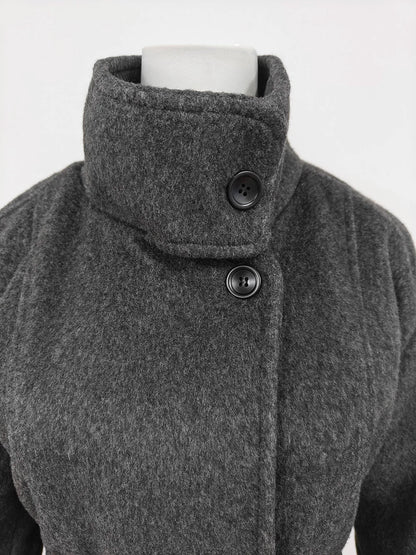 MiiiiX Lässiger Stehkragen, lockerer Wollmantel, mittellang, vielseitige Jacke, Schnür-Taille, Oberbekleidung, 2024, Herbst-Damenkleidung.