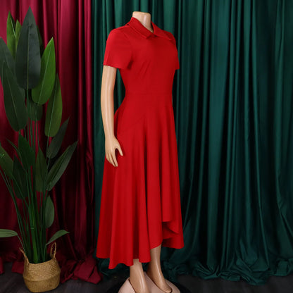 Elegante Kirchenkleider für Frauen, plissiert, A-Linie, kurze Ärmel, unregelmäßige Länge, edle, bescheidene afrikanische Kleider, Party-Anlass, weiblich