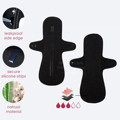 Eco-cotton Reusable Panty Liner Washable Soft Women's Menstrual Pad Sanitary High Absorbency Period Cloth Pads Breathable.