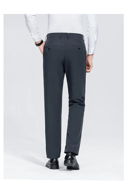 Men's Formal Down Pants 90% White Duck Down Winter Business Trousers Thickened Warm Straight Stretchable Office Pants Man PT-594