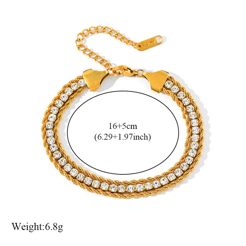 EILIECK 316L Stainless Steel Twisted Bracelet Bangles For Women Trendy 18K Gold Plated Wrist Chain Waterproof Jewelry Gift Party.