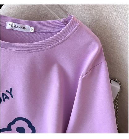 170 kg Plus Größe Damen Büste 170 Frühling Herbst Lose Langarm Cartoon Print Pullover Sweatshirts 4XL 5XL 6XL 7XL 8XL 9XL.