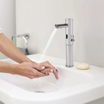 Basin Electronic Automatic Sensor Touchless Bathroom Sink Faucet, Motion Activated Hands-Free Vessel Sink Tap