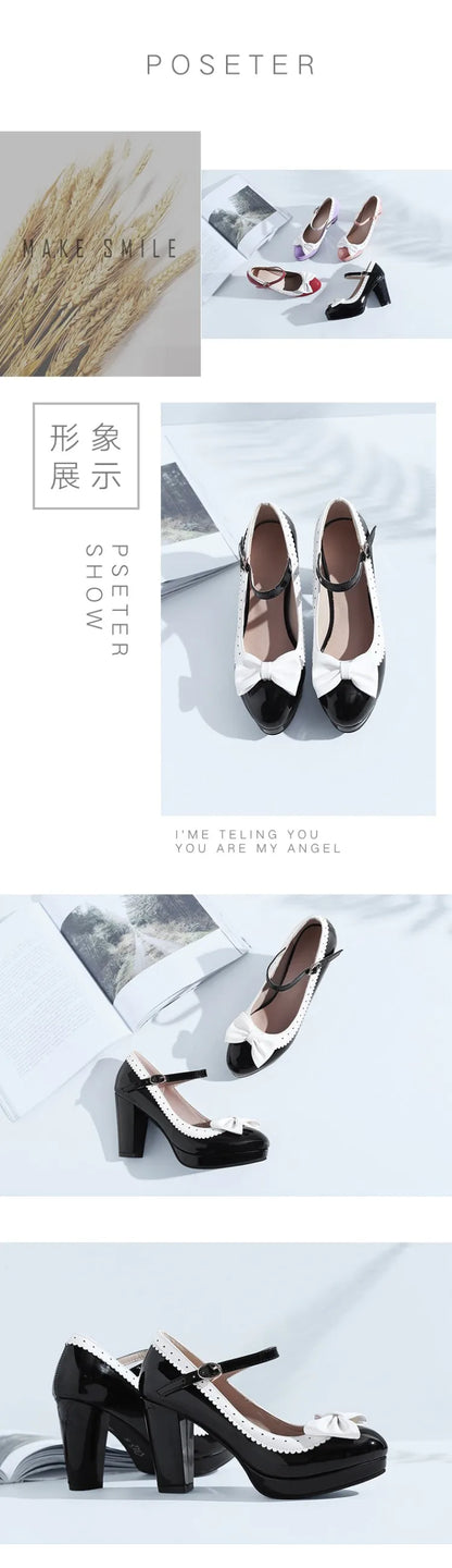 New style women's high heels elegant work single shoes thick heel waterproof platform party gathering OL women's single shoes.