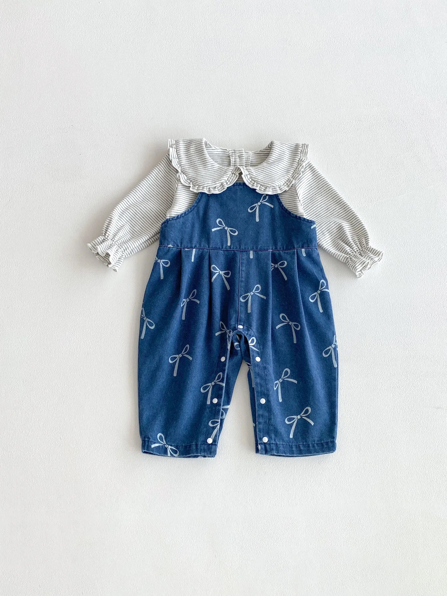 Baby Kleidung Herbst Neue Set, Kinder Koreanische Denim Overalls Zwei-stück Set, Ein Jahr Altes Baby Herbst Outfit.