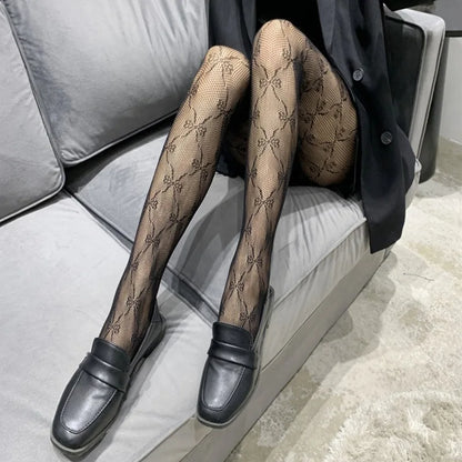 Sexy Fishnet Stockings Black Lolita Body High Socks Kawaii Long Fish Net Pantyhose Mesh Tights Lingerie Skin JK Waist Hosiery
