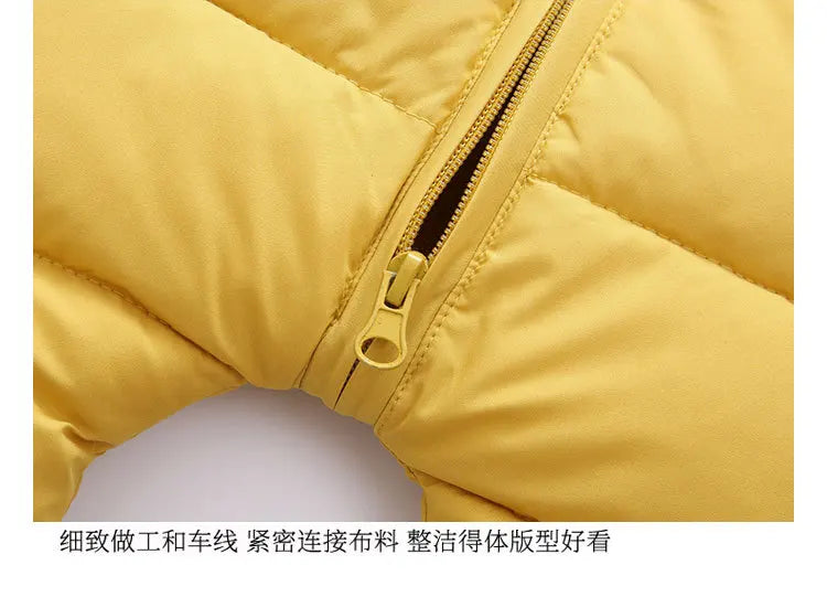 Winter Neue Baby Strampler Jungen Mädchen Patchwork Dicke Plus Samt Overalls Winddicht Mit Kapuze Overalls Schneeanzug Ein Stück Body