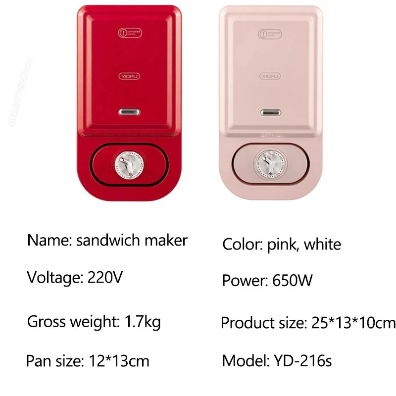 220V Electric Sandwich Maker Timed Waffle Maker Toaster Baking Multifunction Breakfast Machine takoyaki Pancake Sandwichera 600W.