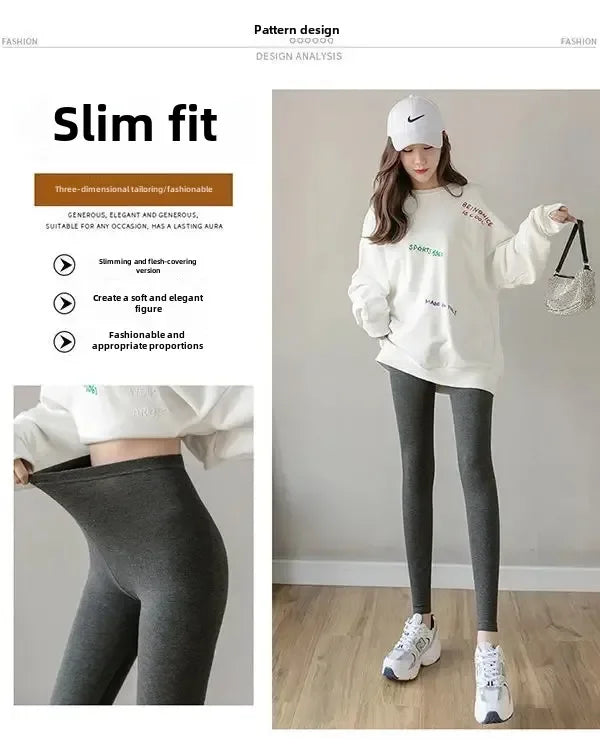 Hoch taillierte, dünne Leggings aus Modal-Baumwolle, Übergröße, Sicherheitshose, elastische Oberbekleidung, Leggings mit mittlerer Taille für Damen.