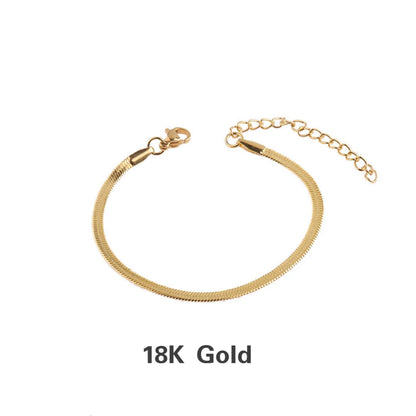 Stainless Steel 16/18cm Classic Snake Gold Color Width 2.5/3/4MM Chain Bracelet For Women Mariasz Minimalist Jewelry Gift.