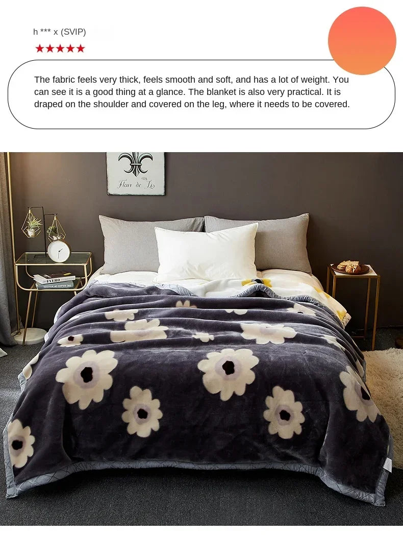 New Raschel plush thickened warm  - et 1PC 150/180/200cm nap air-conditioned room the aircraft  machine washable.