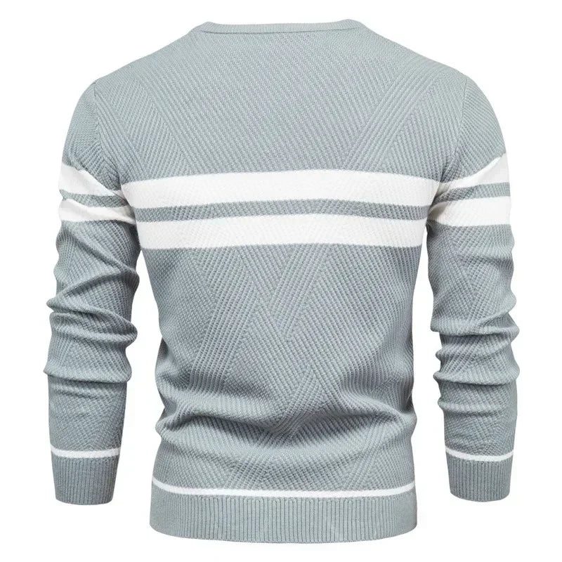 New Autumn Pullover Men's Sweater O-neck Patchwork Long Sleeve Warm Slim Sweaters Men Casual Fashion Sweater Men Clothing.