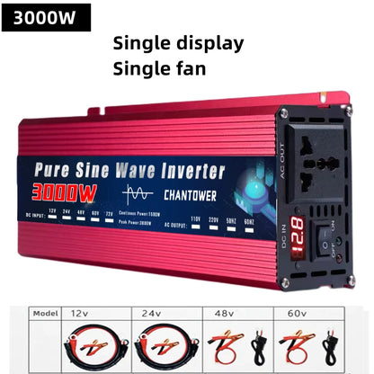 Pure Sine Wave Inverter 12V 220V 24V 110V 1000W 2000W 3000W 4000W 5000W DC To AC Portable Power Converter Car Solar Inverter