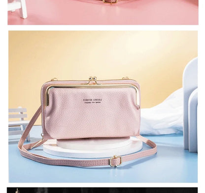 Women's Crossbody Bag Simple and Versatile Coin Purse Large-capacity Long Zipper Mobile Phone Bag Creative Single-shoulder Bag.