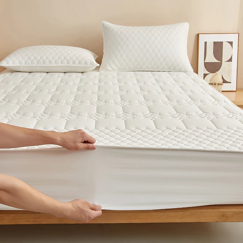 WASART King Size Double Bed Quilted Waterproof Mattress Protector Cover Elastic Fitted Sheet Protection Pad Thick Bedspread 150.