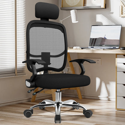 Daccormax Ergonomischer Bürostuhl, Mehrpunktstütze, verstellbare, atmungsaktive Netzrückenlehne, drehbarer Computer-Schreibtischstuhl mit Kopfstütze