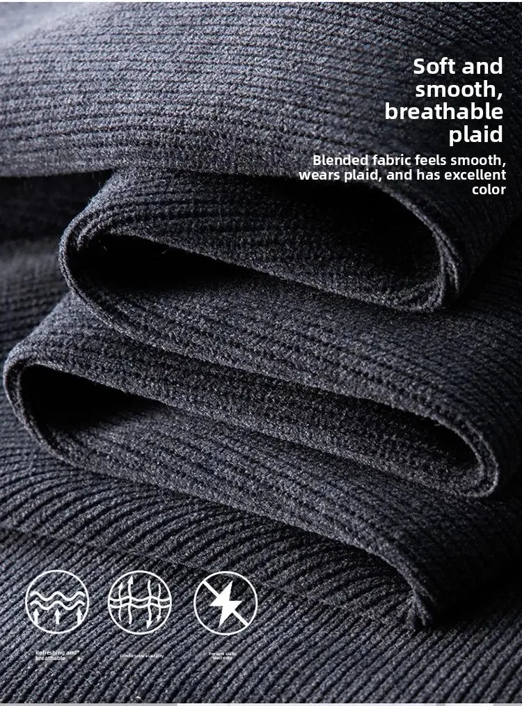 Herren-Freizeithose, verdickt, gerades Bein, warm, Herbst-Winter-Oberbekleidung, modisch, vielseitig, lockere Passform, sportlicher Stil.