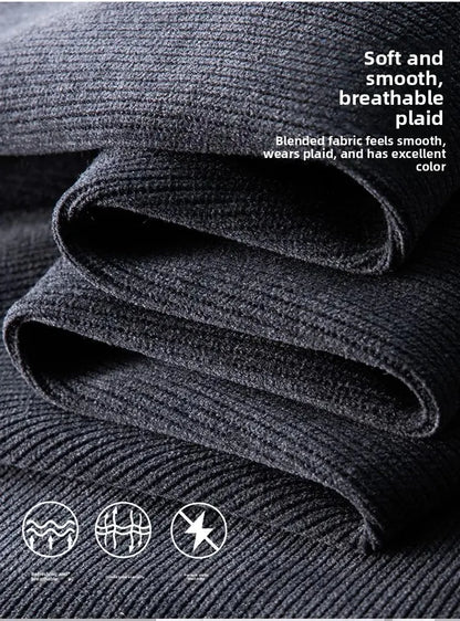 Herren-Freizeithose, verdickt, gerades Bein, warm, Herbst-Winter-Oberbekleidung, modisch, vielseitig, lockere Passform, sportlicher Stil.