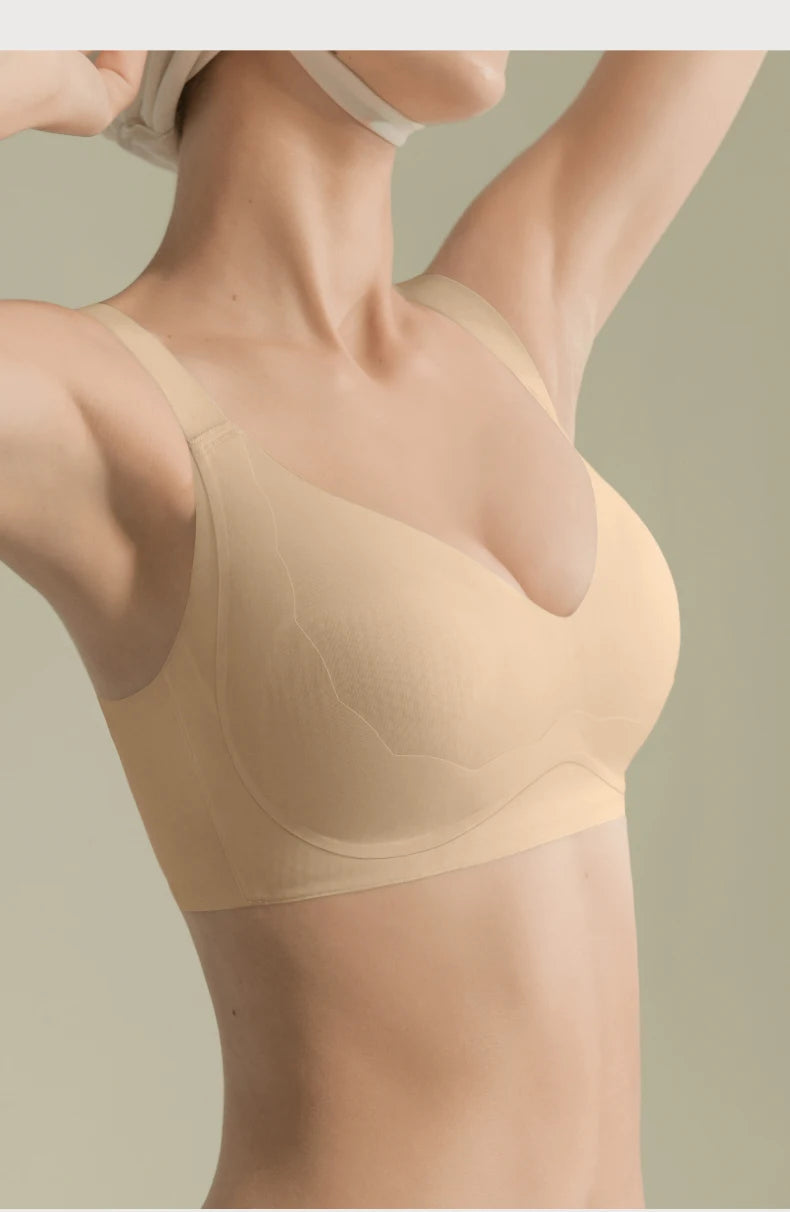 SUJIIN Wireless Plus Size Bras Women Anti-sagging Comfortable Breathable Soft Support Bralettes Big Breasts Push Up Bra MX219A.