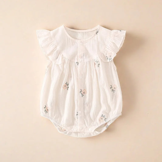 Säuglings kinder Baby Mädchen Kleidung Blumen overall Sommer coole Baumwolle Leinen ärmellose Babe Bodysuit Sonnen anzug Outfits für Neugeborene.
