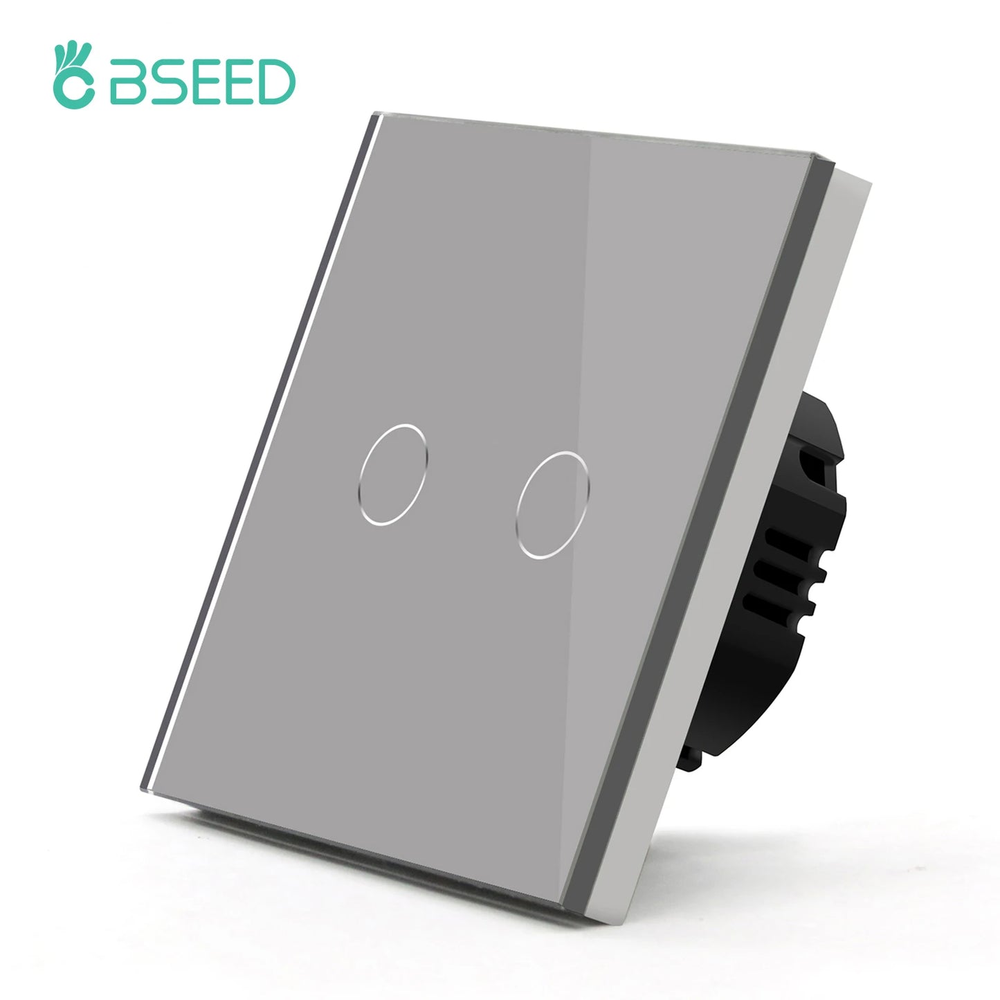 Bseed EU-Standard 1/2/3 Gang Licht-Touch-Schalter Home Wandschalter Graues Glas Sensorschalter Typ-C USB-Stromladebuchsen