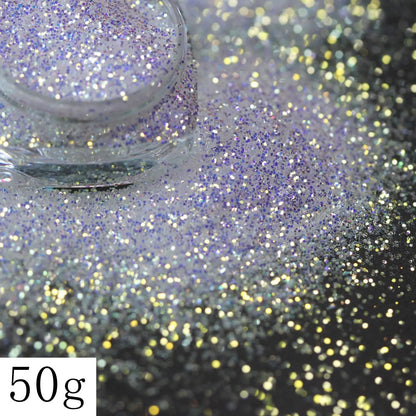 Ultra Fine Colorful Spark - Solvent Resistant White Iridescent Glitter -  - 015 Size, 0.5 mm