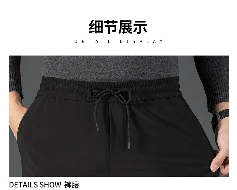 Men's Winter Down Pants 90% Goose Down Warm Fleece Lined Casual Trousers Elastic Waist  Pantalones Hombre Calça Casual PT-587.