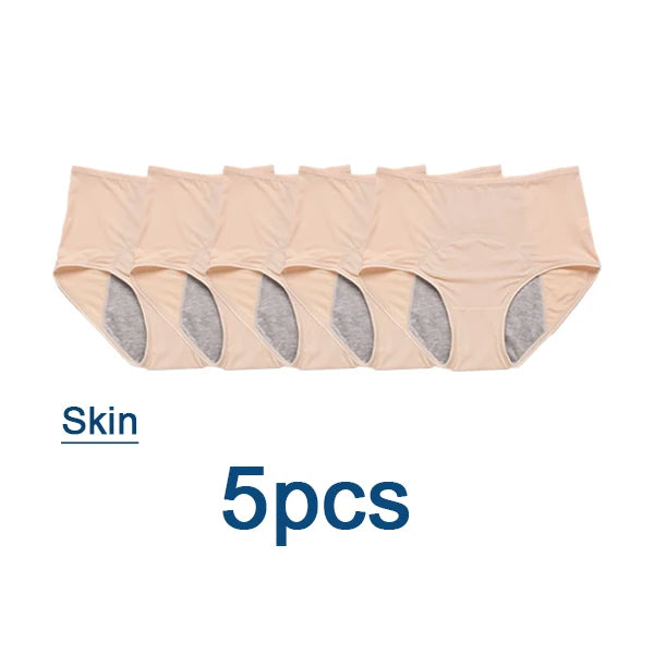 5 Piece Set Menstrual Panties Women Leak Proof Period Underwear Europe Size XXS-5XL Physiological Waterproof Pants
