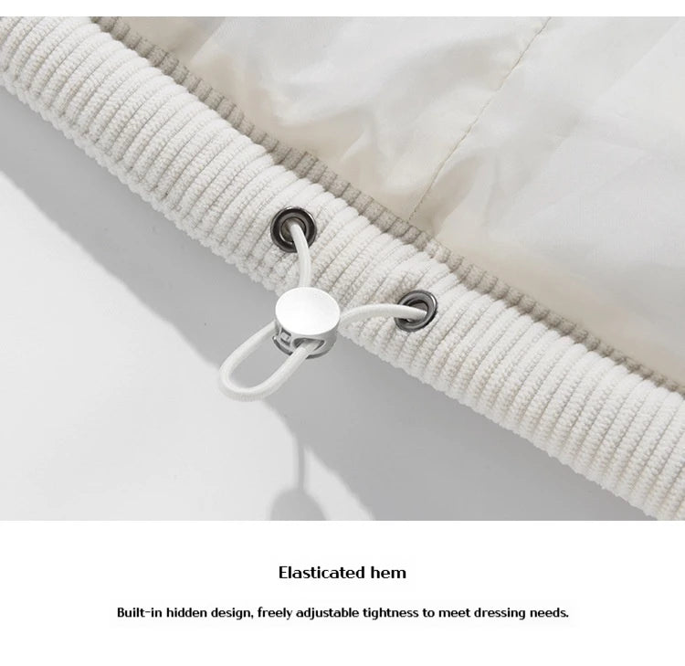 Japanese and Korean Winter Men's Thick Hooded Cotton Jacket Short Corduroy Cotton Jacket Trendy Warm Cotton Jacket Versatile.