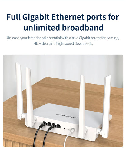 Comfast AX3000 Mesh Wifi 6 Router 3000Mbps Dual Band 2.4/5GHz Gigabit WIFI6 Router 802.11AX MU-MIMO EasyMesh Signal Range Router.