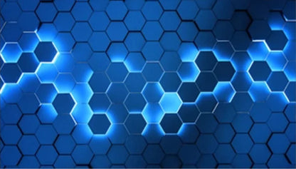 Custom Technology oriented KTV wallpaper private rooms 3D concave hexagonal wall panels e-sports room geometric home decoration